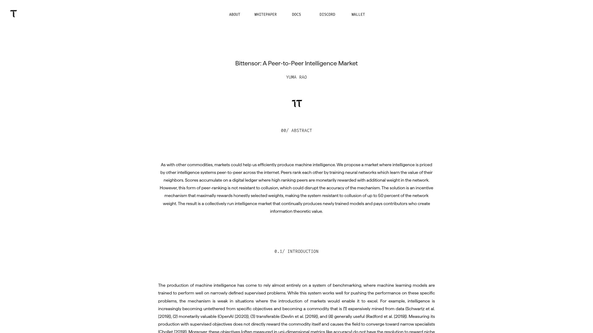 Bittensor Whitepaper Preview